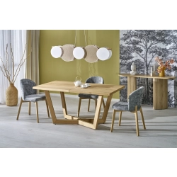 STÓŁ ROZKŁADANY 160 - 250 X 90 X 77 CM DĄB NATURALNY/DĄB NATURALNY